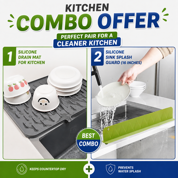 Silicone Kitchen Sink Combo – Drain Mat + Splash Guard