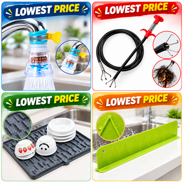 4-in-1 Kitchen Cleaning & Sink Accessories Combo – Lowest Price Offer