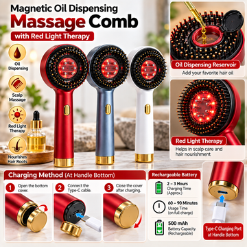 Magnetic Oil Dispensing Massage Comb