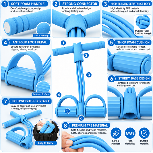 Multi-Function Pedal Resistance Rope
