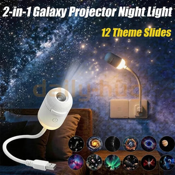 Galaxy Star Projector Night Light – 12 Projection Films