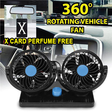 Car Fan Double Head 360 Degree