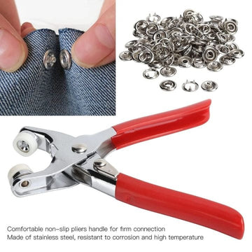 Metal Snap Button Kit – Tool + 100 Ring Buttons